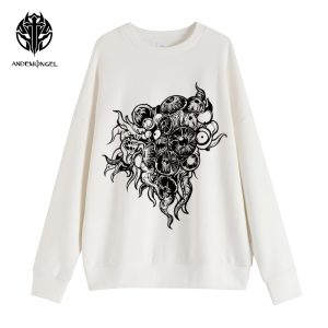 ANDEMONGEL Cthulhu Mythos Yog-Sothoth White High Street Men Women Unisex Oversize Cotton Sweatshirt Autumn Tops Tees