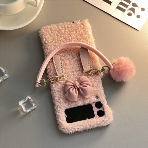For Samsung Galaxy Zflip3 Mobile Phone Case Plush Winter F7110 Shell for Galaxy Z Flip 3 Folding 5g Protective Covers Female