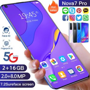 Global Version Nova 7 Pro Mobile Phone 7.2 Inch 5000mAh Android 10.0 Unlock Dual Sim Cellphone Smartphone Celulares Mobiles