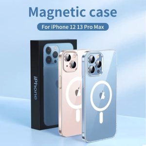 Magnetic Case For iPhone 13 12 Pro Max Transparent Anti-fall Support Magnetic Wireless Charging Cover For iPhone 13 Phone Case
