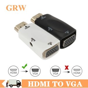 Male to Female HDMI to VGA Adapter HD 1080P Audio Cable Converter For PC Laptop TV Box Computer Display Projector HD HDMI TO VGA