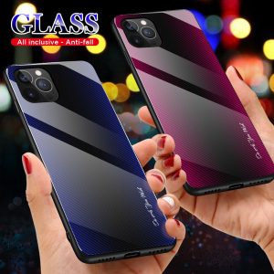 New Color Tempered Glass Case for iphone13Pro 12mini 11ProMax XS XR X Phone Back Cover for iphone 8 7 plus 6 6S protective shell