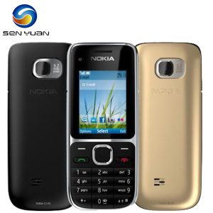 Original Unlocked Nokia C2 C2-01 3.2MP 2.0" English/Russian/Hebrew Keyboard Single Core Black/Gold 2G 3G Cellphone Mobile Phone