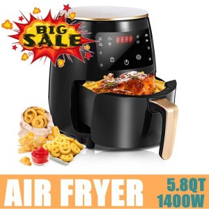 1400W 4.5L Air Fryer Oil free Health Fryer Cooker Home Multifunction Smart Touch LCD Deep Airfryer Pizza Fryer for French Fries
