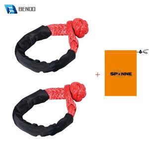 2 Packs Synthetic Soft Shackles With Storage Bag 41,000 lbs Max Break Strength 1/2" X 22 Inch Rugged Off Road Shackles Recovery