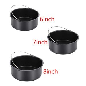 6/7/8'' Non Stick Cake Barrel Air Fryer Accessories Baking Tray Pan Round Roasting Basket Bakeware Mould