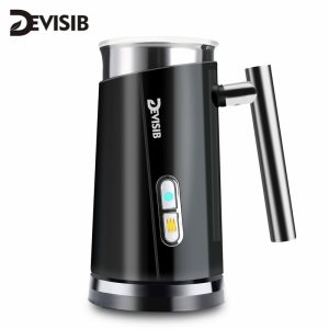 DEVISIB 3 in 1 Electric Milk Frother Steamer for Making Latte Cappuccino Automatic Warmer Coffee Foamer Heater Hot Cold