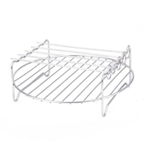 Double Layer Rack Accessory with 5 Skewers, for Airfryers