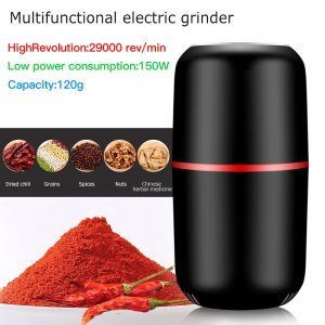 Electric Coffee Grinder 29000Rev 120 Gram Capacity Powerful Mini Kitchen Beans Spices Nut Seed Coffee Bean Grind Mill Herbs Nuts