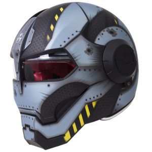HNJ (IRON MAN) Full Helmet Motorcycle Helmet Iron Man Cool Personality Retro Harley Transformers Expose Visor