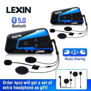 Lexin B4FM-X 10 Bikers Bluetooth Motorcycle Intercom Helmet Headsets,BT 5.0 Wireless Communication Interphone Music Sharing Bike