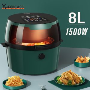 YAXIICASS Electric Air Fryer 8L Large Capacity Fryers Without Oil Air Fryer Free Shipping Oil-Free Air Fryer With Visual Window