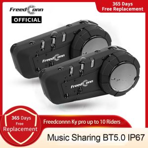 freedconn KY Pro motorcycle Intercom bluetooth helmet Headset Motorbike 6 Riders 1000M moto Group FM Radio Waterproof Interphone