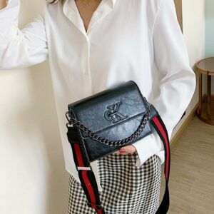 2021 New High Quality Chain Messenger Bags Famous Designer Wide Strap Shoulder Bags Fashion Women Purse and Handbags Sac A Main