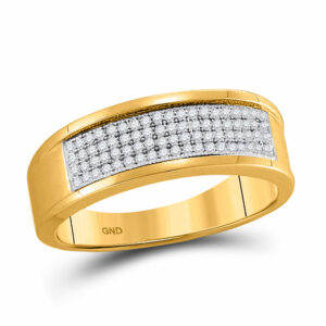 10k Yellow Gold Mens Round Diamond Band Wedding Anniversary Ring 1/4 Ctw