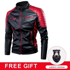 Jaqueta Motociclista Splicing Leather Jacket Fashion Motorcycle Jacket Retro Style Warm Leather Motorcycle Jacket Coat Men Women