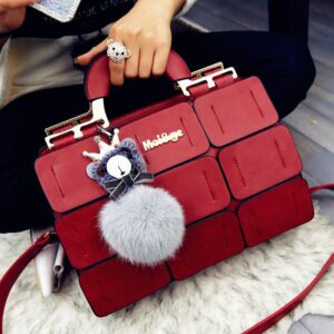 Pu leather Red Women's Shoulder handbags Crossbody bags for women medium size Bucket bags Ladies shopping Hand Bag Korea Party