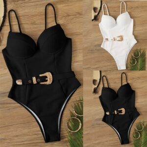 Sexy One-Piece Black Bikini Swimsuit 2022 New Bodysuit Women Push Up Bra Tankinis 2021 Mujer Swimwear Abdomen Reducer Swimsuit